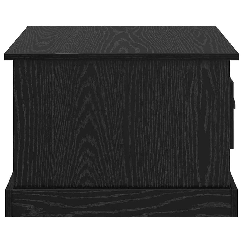 vidaXL Dohányzóasztal with Drawer Musta tammi 50 x 50 x 35 cm Faanyag