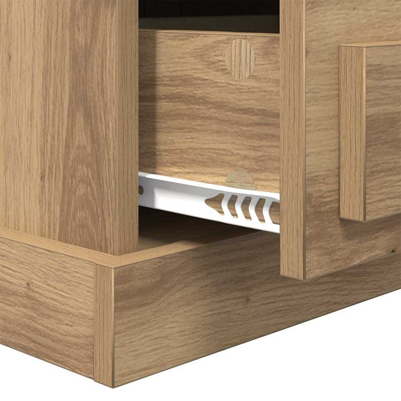 vidaXL Éjjeliszekrény 2 pcs kézműves tölgy 43 x 36 x 60 cm Faanyag