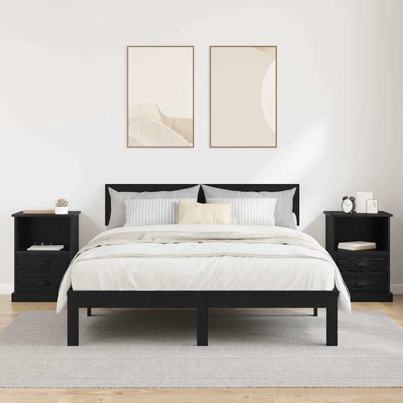 vidaXL Éjjeliszekrény 2 pcs Musta tammi 43 x 36 x 60 cm Faanyag