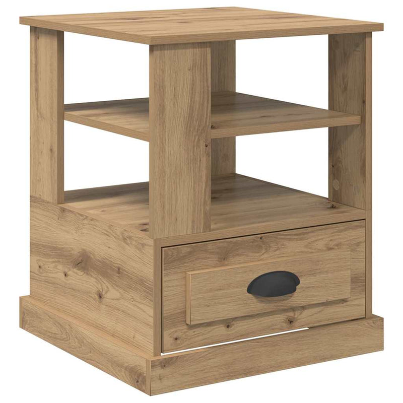 vidaXL Éjjeliszekrény fiókkal kézműves tölgy 50 x 50 x 60 cm Faanyag
