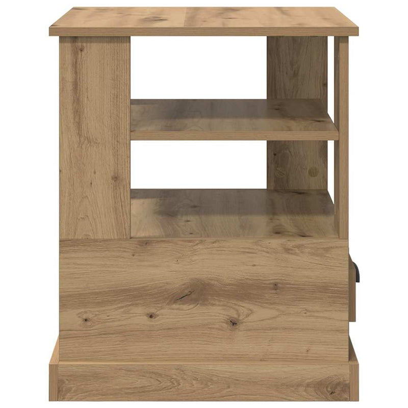 vidaXL Éjjeliszekrény fiókkal kézműves tölgy 50 x 50 x 60 cm Faanyag
