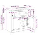 vidaXL Magasfiú Öreg fa 70 x 35,5 x 67,5 cm Szerelt Fa