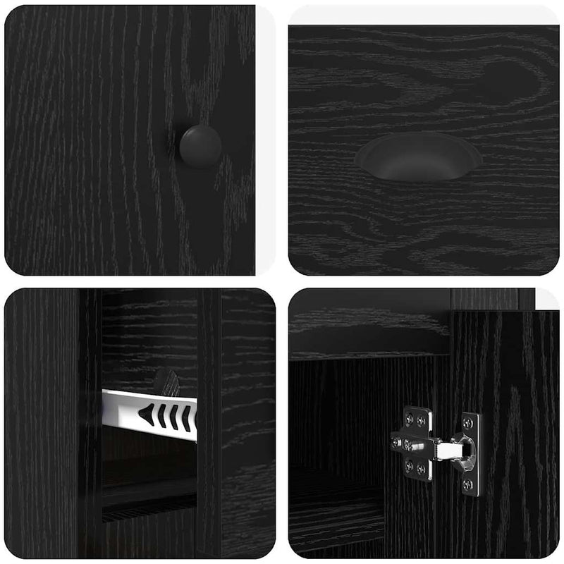 vidaXL Magasfiú fiókkal Fekete tölgy 70 x 35,5 x 67,5 cm Faanyag