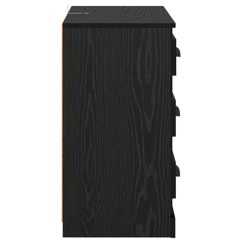 vidaXL Széf fiókkal Fekete tölgy 70 x 35,5 x 67,5 cm Faanyag