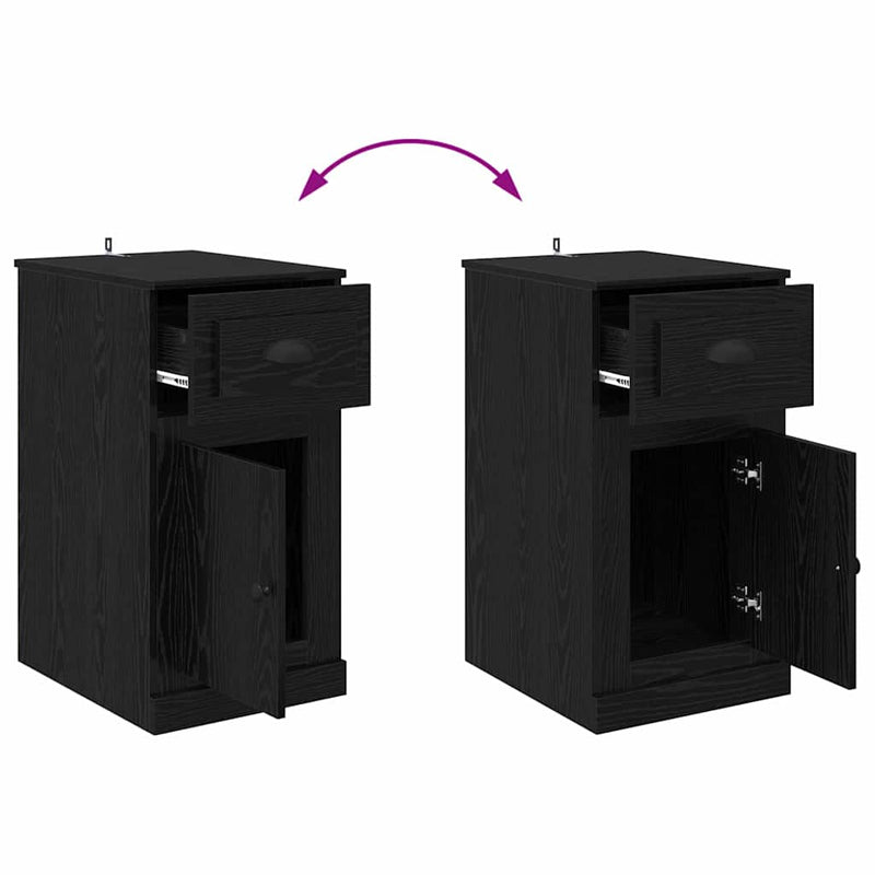 vidaXL Oldalsó szekrény Fekete tölgy 40 x 50 x 75 cm Faanyag