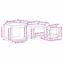 vidaXL Dohányzóasztal 3 pcs Öreg fa Faanyag