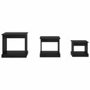 vidaXL Dohányzóasztal 3 pcs Fekete tölgy Faanyag