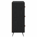 vidaXL Fiókos szekrény Fekete Tölgy 69,5 x 34 x 90 cm Mérnöki fa