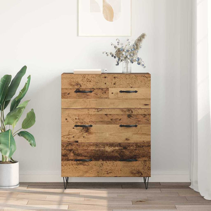 vidaXL Széf fiókkal Öreg fa 69,5 x 34 x 90 cm Műszaki fa és vas