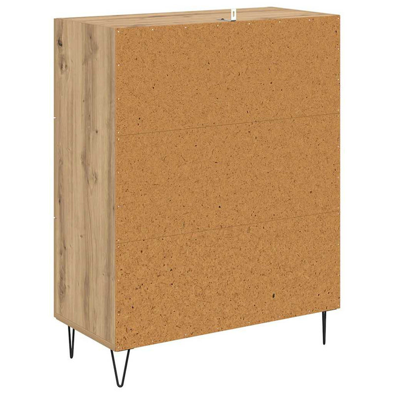 vidaXL Széf fiókkal Artisan tölgy 69,5 x 34 x 90 cm Műszaki fa és vas