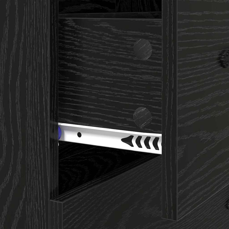 vidaXL Széf fiókkal Fekete tölgy 69,5 x 34 x 90 cm Műszaki fa és vas