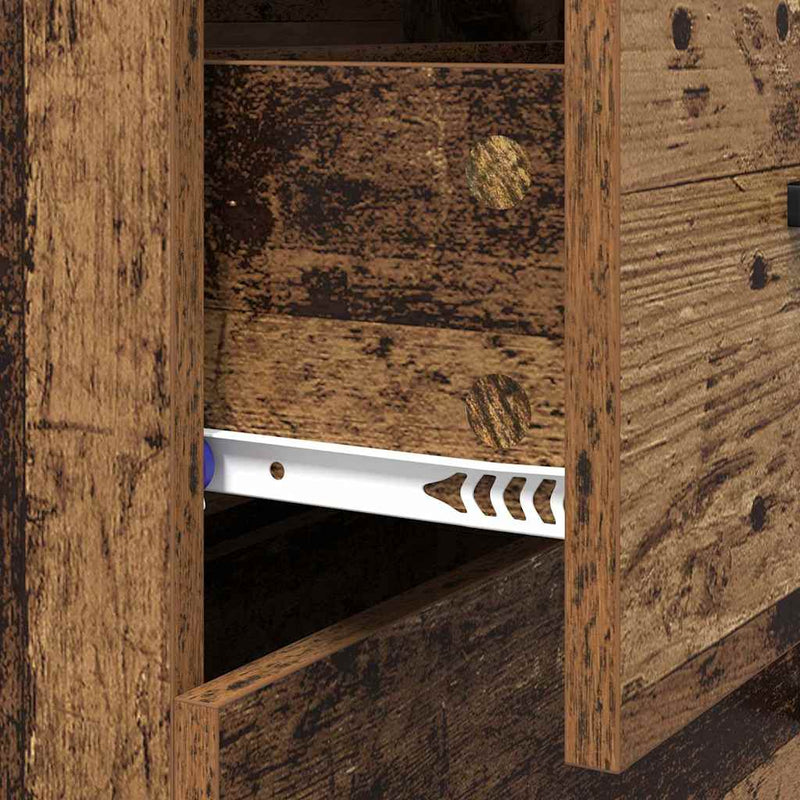 vidaXL Széf fiókkal Öreg fa 69,5 x 34 x 90 cm Műszaki fa és vas