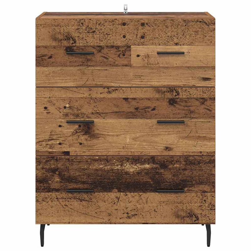 vidaXL Széf fiókkal Öreg fa 69,5 x 34 x 90 cm Műszaki fa és vas