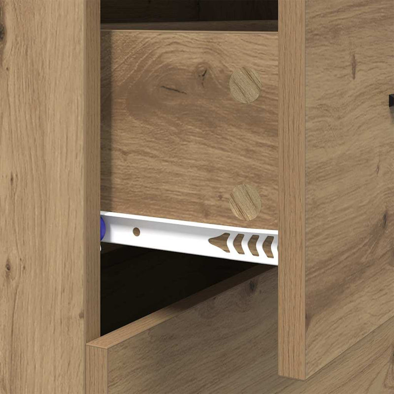 vidaXL Széf fiókkal Artisan tölgy 69,5 x 34 x 90 cm Műszaki fa és vas