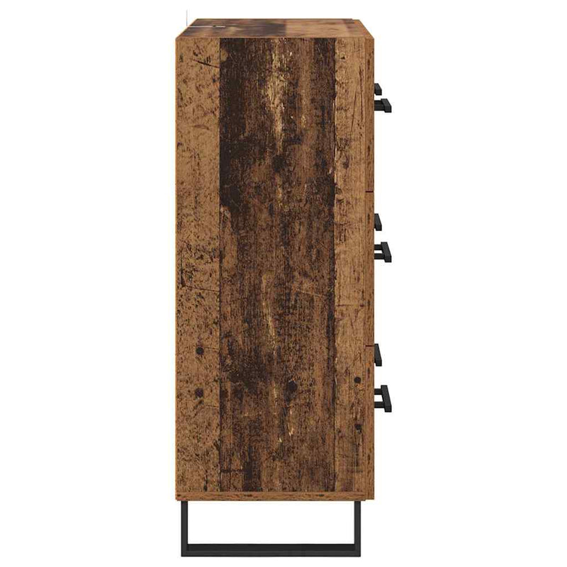 vidaXL Széf fiókkal Öreg fa 69,5 x 34 x 90 cm Műszaki fa és vas