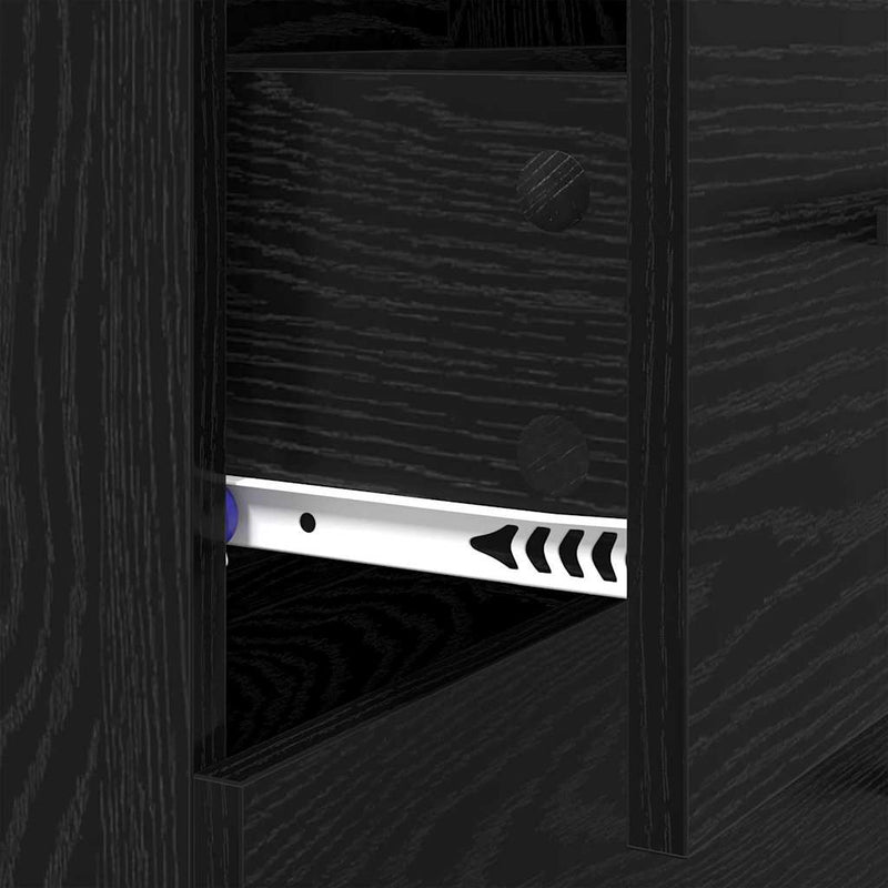 vidaXL Széf fiókkal Fekete tölgy 69,5 x 34 x 90 cm Műszaki fa és vas