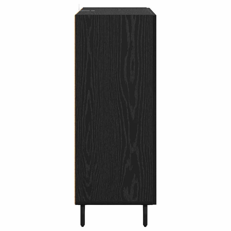 vidaXL Széf fiókkal Fekete tölgy 69,5 x 34 x 90 cm Műszaki fa és vas