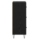 vidaXL Széf fiókkal Musta tammi 34 x 34.5 x 90 cm Faanyag