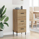 vidaXL Széf fiókkal kézműves tölgy 34 x 34.5 x 90 cm Faanyag