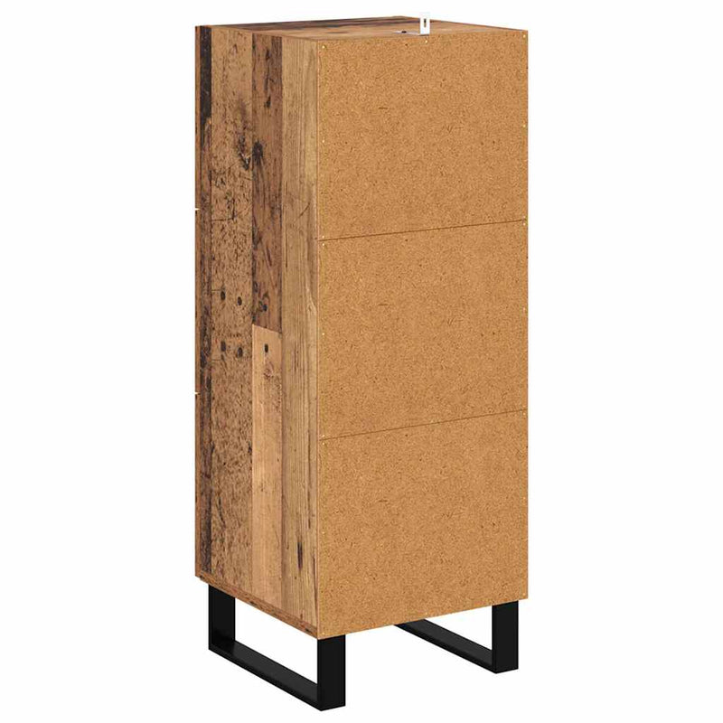 vidaXL Széf fiókkal Öreg fa 34,5 x 34 x 90 cm Műszaki fa és vas