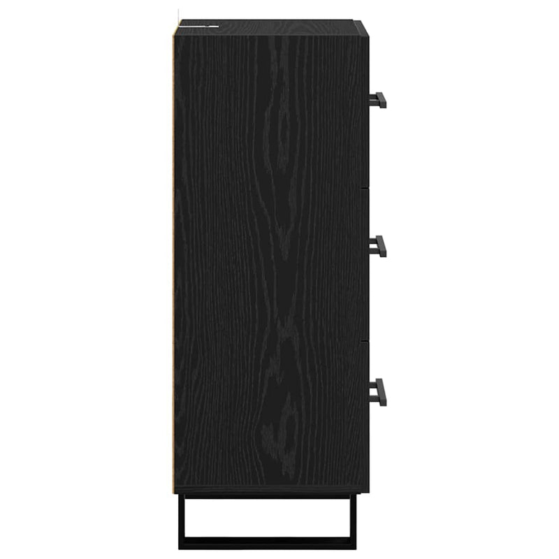 vidaXL Széf fiókkal Fekete tölgy 34,5 x 34 x 90 cm Műszaki fa és vas