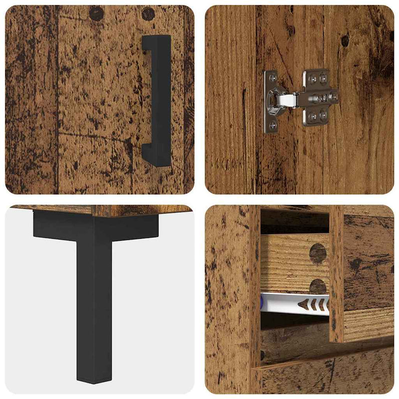 vidaXL Széf fiókkal Régi fa 69.5 x 34 x 90 cm Faanyag