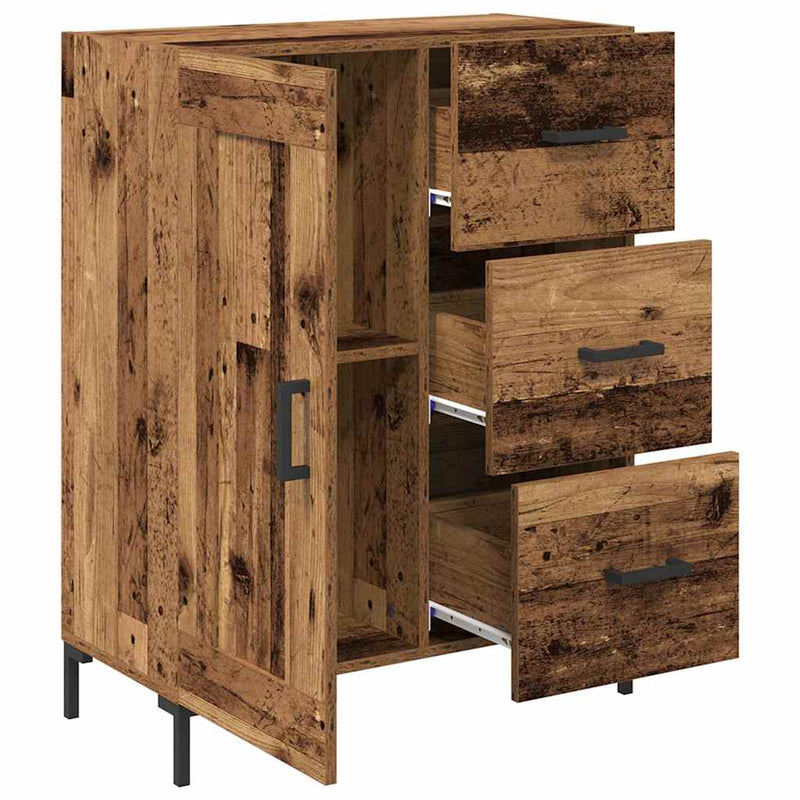 vidaXL Széf fiókkal Régi fa 69.5 x 34 x 90 cm Faanyag