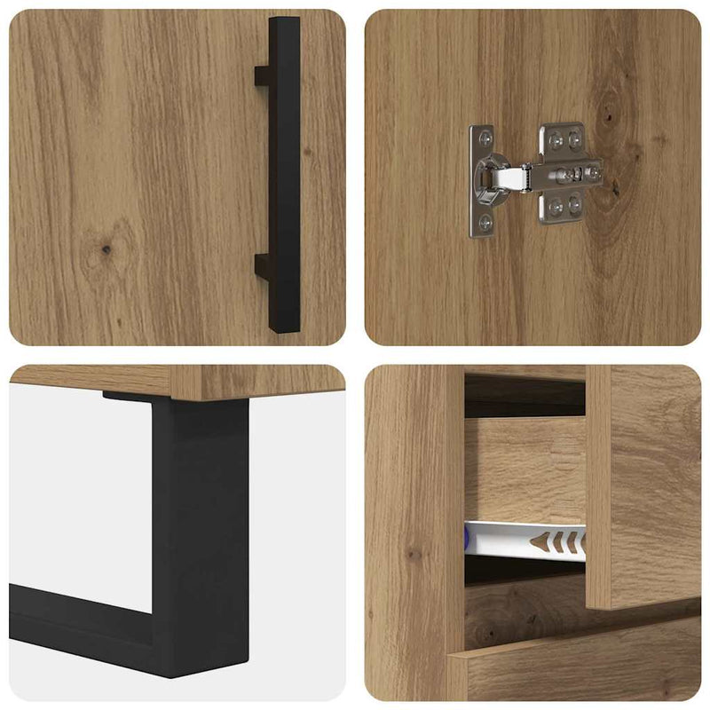 vidaXL Széf fiókkal Artisan tölgy 69,5 x 34 x 90 cm Műszaki fa és vas