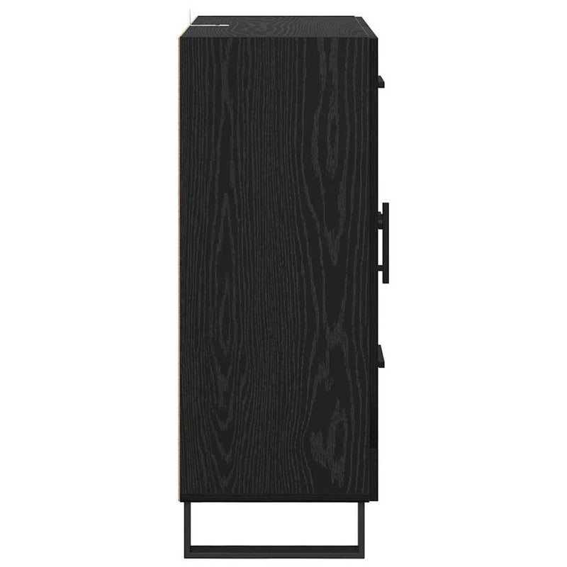 vidaXL Széf fiókkal Fekete tölgy 69,5 x 34 x 90 cm Műszaki fa és vas