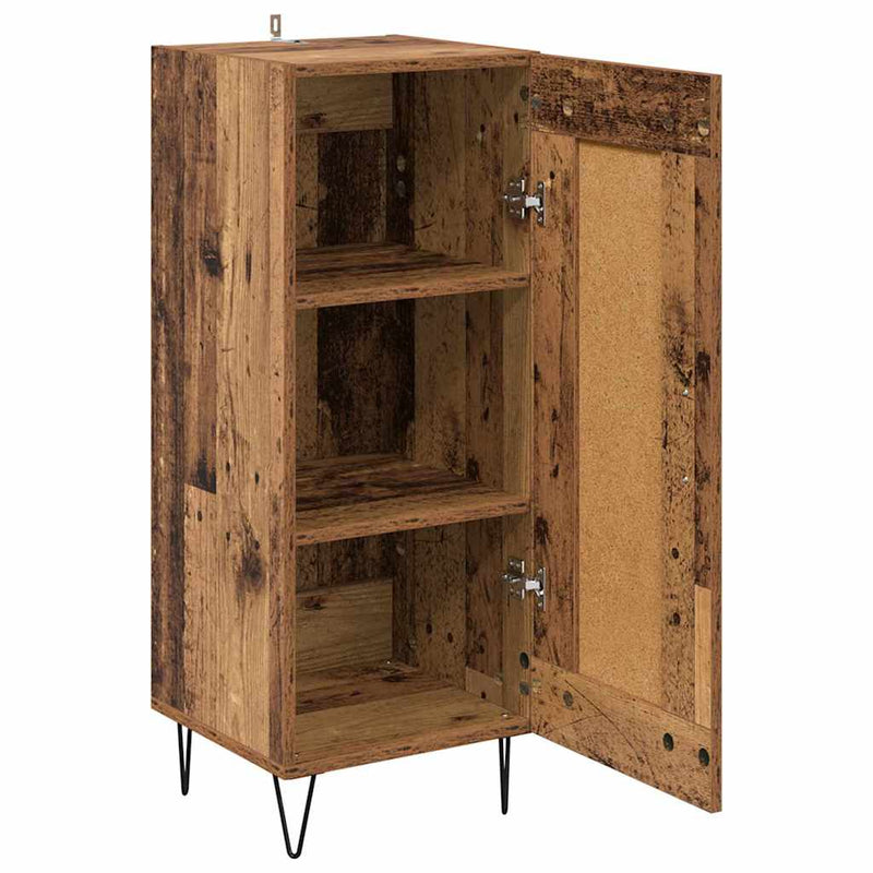 vidaXL Széf Öreg fa 34,5 x 34 x 90 cm Műszaki fa és vas