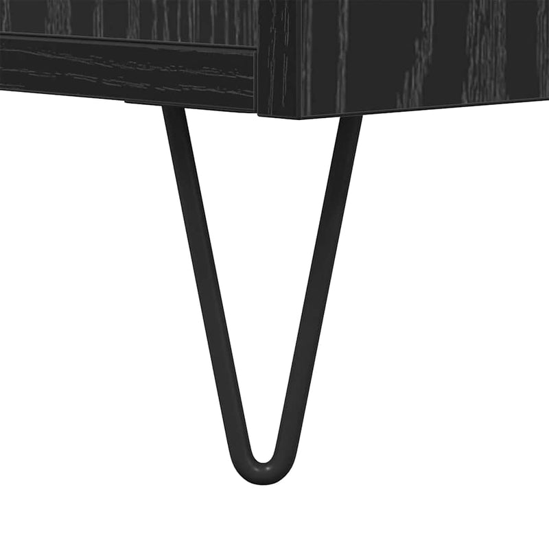 vidaXL Széf Fekete tölgy 34,5 x 34 x 90 cm Műszaki fa és vas