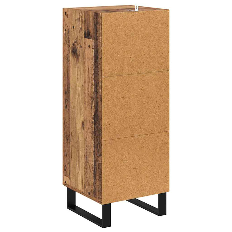 vidaXL Széf Öreg fa 34,5 x 34 x 90 cm Műszaki fa és vas