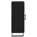 vidaXL Széf Fekete tölgy 34,5 x 34 x 90 cm Műszaki fa és vas