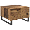 vidaXL Dohányzóasztal fiókkal Öreg fa 55 x 55 x 36,5 cm Faanyag