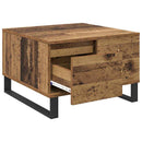 vidaXL Dohányzóasztal fiókkal Öreg fa 55 x 55 x 36,5 cm Faanyag