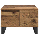 vidaXL Dohányzóasztal fiókkal Öreg fa 55 x 55 x 36,5 cm Faanyag