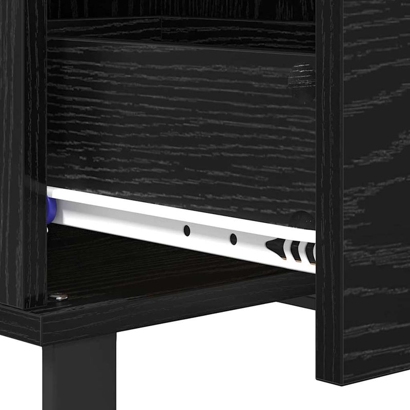 vidaXL Dohányzóasztal fiókkal Fekete tölgy 55 x 55 x 36,5 cm Faanyag