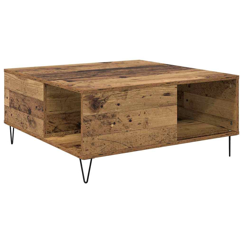 vidaXL Dohányzóasztal Régi fa 80 x 80 x 36.5 cm Faanyag