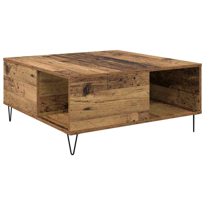 vidaXL Dohányzóasztal Régi fa 80 x 80 x 36.5 cm Faanyag