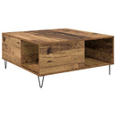 vidaXL Dohányzóasztal Öreg fa 80 x 80 x 36,5 cm Faanyag