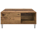 vidaXL Dohányzóasztal Öreg fa 80 x 80 x 36,5 cm Faanyag