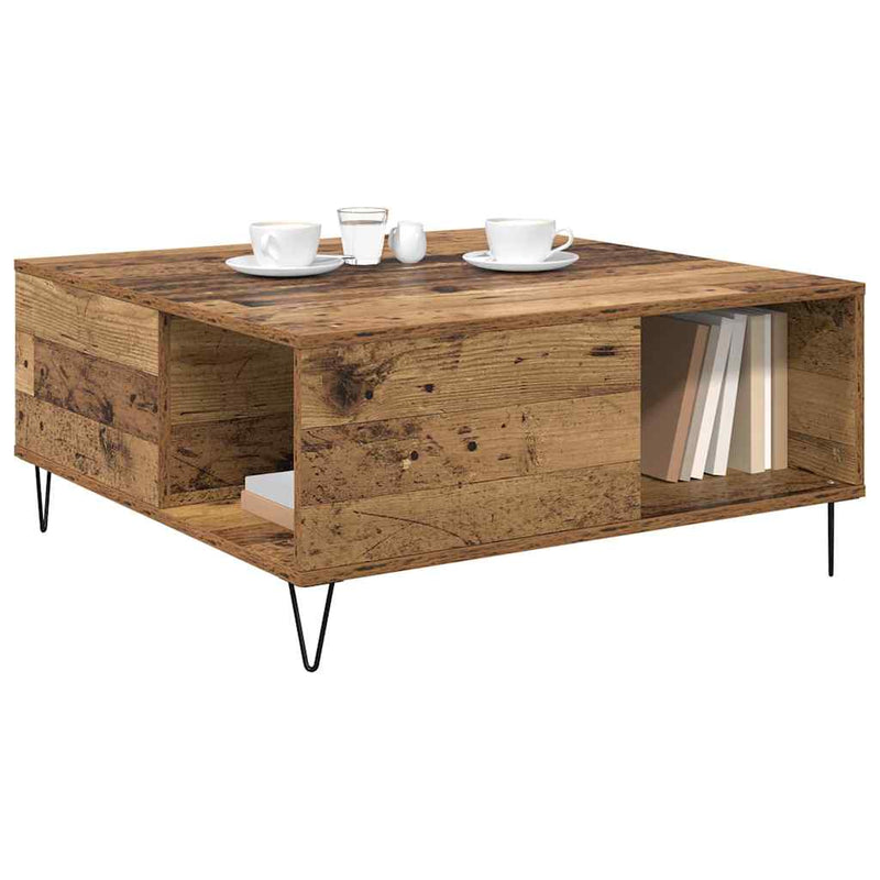 vidaXL Dohányzóasztal Régi fa 80 x 80 x 36.5 cm Faanyag