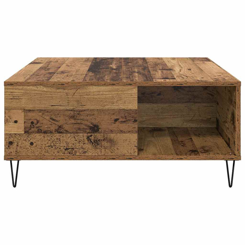 vidaXL Dohányzóasztal Régi fa 80 x 80 x 36.5 cm Faanyag