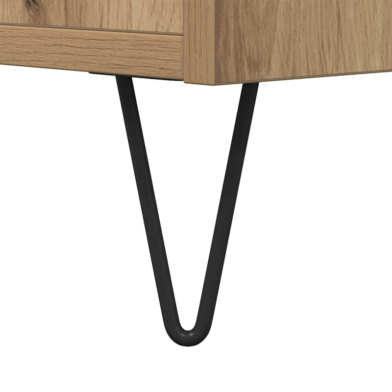 vidaXL Dohányzóasztal kézműves tölgy 80 x 80 x 36.5 cm Faanyag