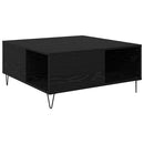 vidaXL Dohányzóasztal Fekete tölgy 80 x 80 x 36,5 cm Faanyag