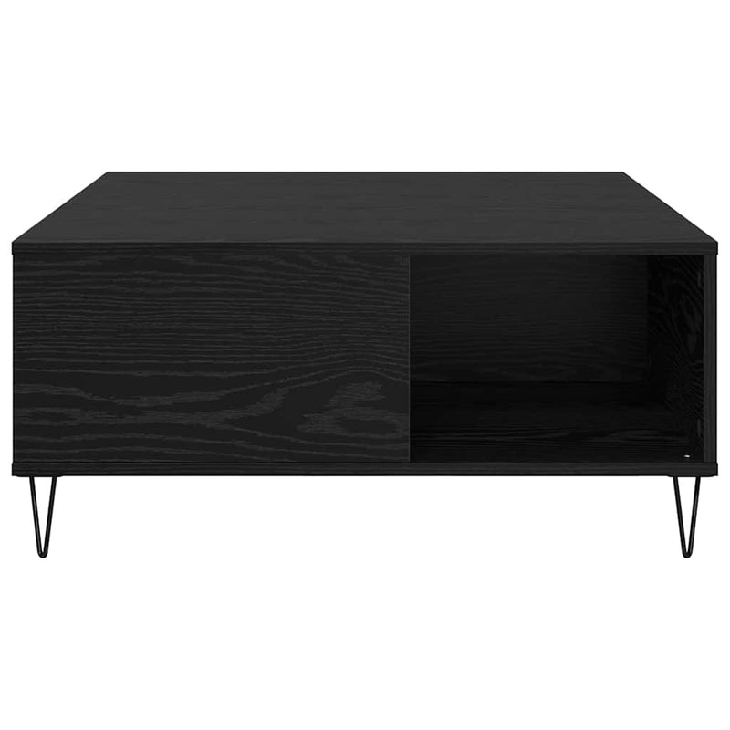 vidaXL Dohányzóasztal Musta tammi 80 x 80 x 36.5 cm Faanyag