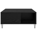 vidaXL Dohányzóasztal Fekete tölgy 80 x 80 x 36,5 cm Faanyag