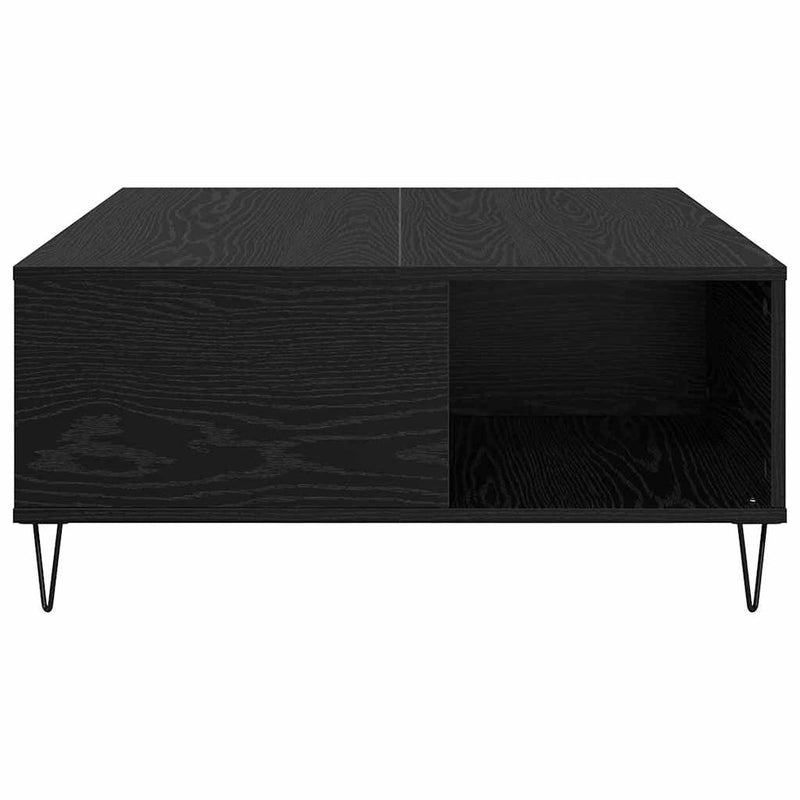vidaXL Dohányzóasztal Musta tammi 80 x 80 x 36.5 cm Faanyag