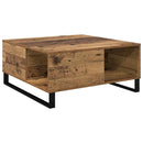 vidaXL Dohányzóasztal Öreg fa 80 x 80 x 36,5 cm Faanyag