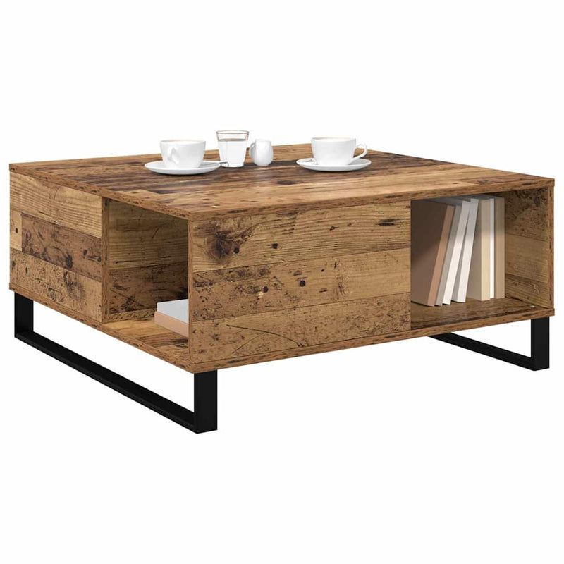 vidaXL Dohányzóasztal Régi fa 80 x 80 x 36.5 cm Faanyag